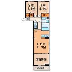 仮）D-room気噴町PJ　A棟の物件間取画像